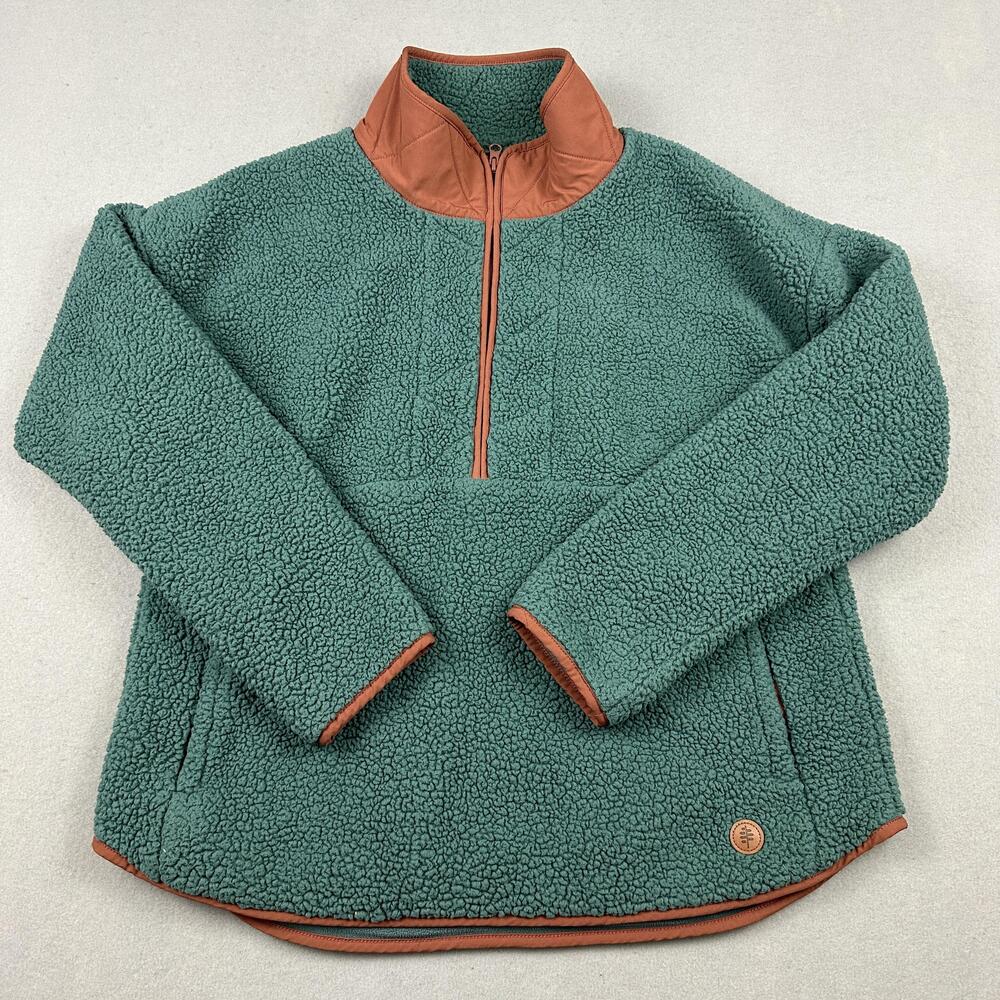 Royal Robbins Sherpa Fleece Sweatshirt Mens XL Green Urbanesque 1/2 Zip Pullover